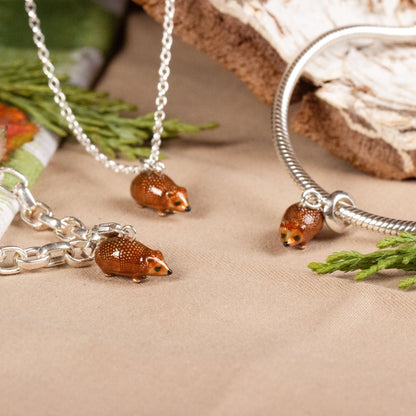 Hedgehog Necklace - Enamelled Sterling Silver - MYLEE London