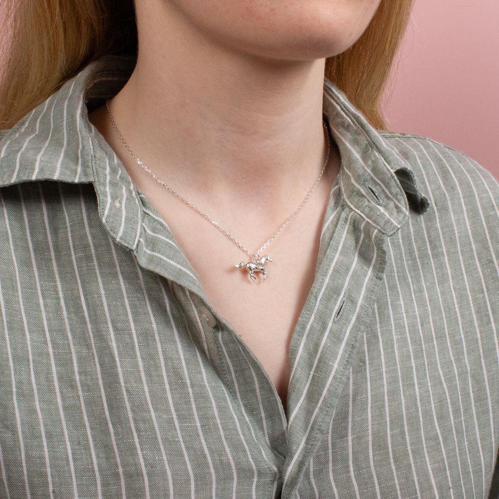 Horse Silver Necklace - Personalised - MYLEE London