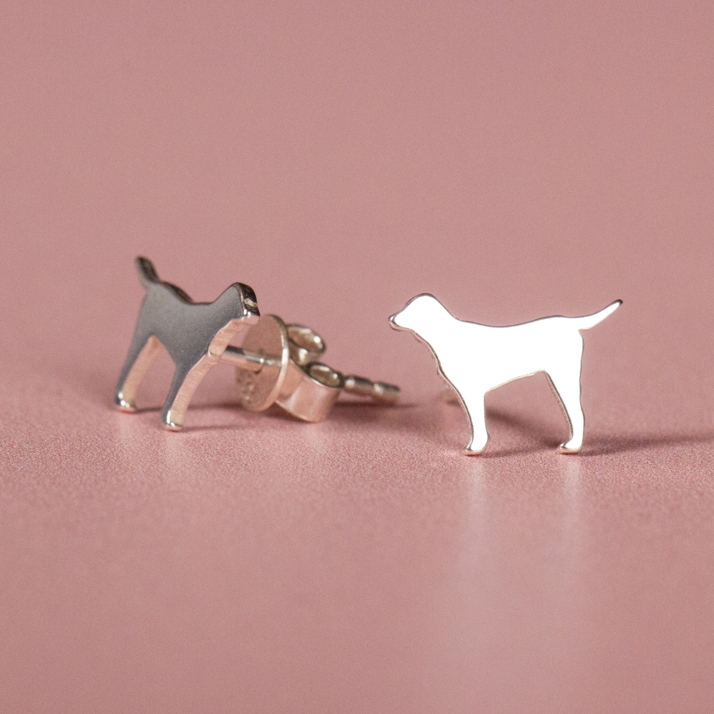 Labrador Silver Stud Earrings - MYLEE London