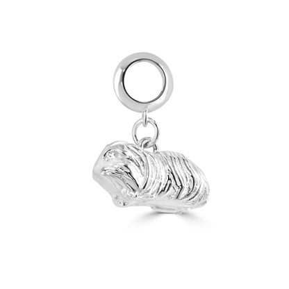 Long Haired Guinea Pig Silver Charm - MYLEE London