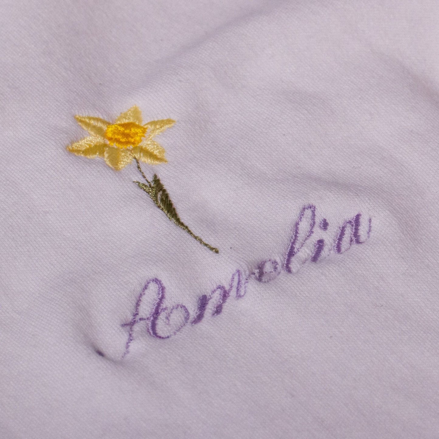 Personalised Embroidered Birth Flower Baby Grow - MYLEE London