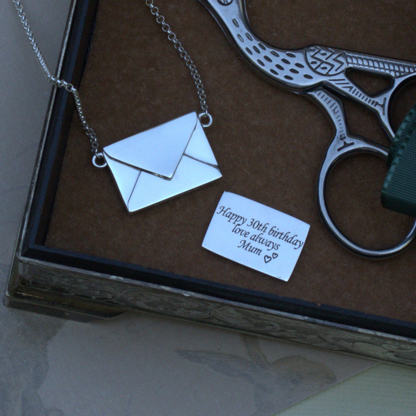 Personalised Envelope & Letter Silver Necklace - MYLEE London