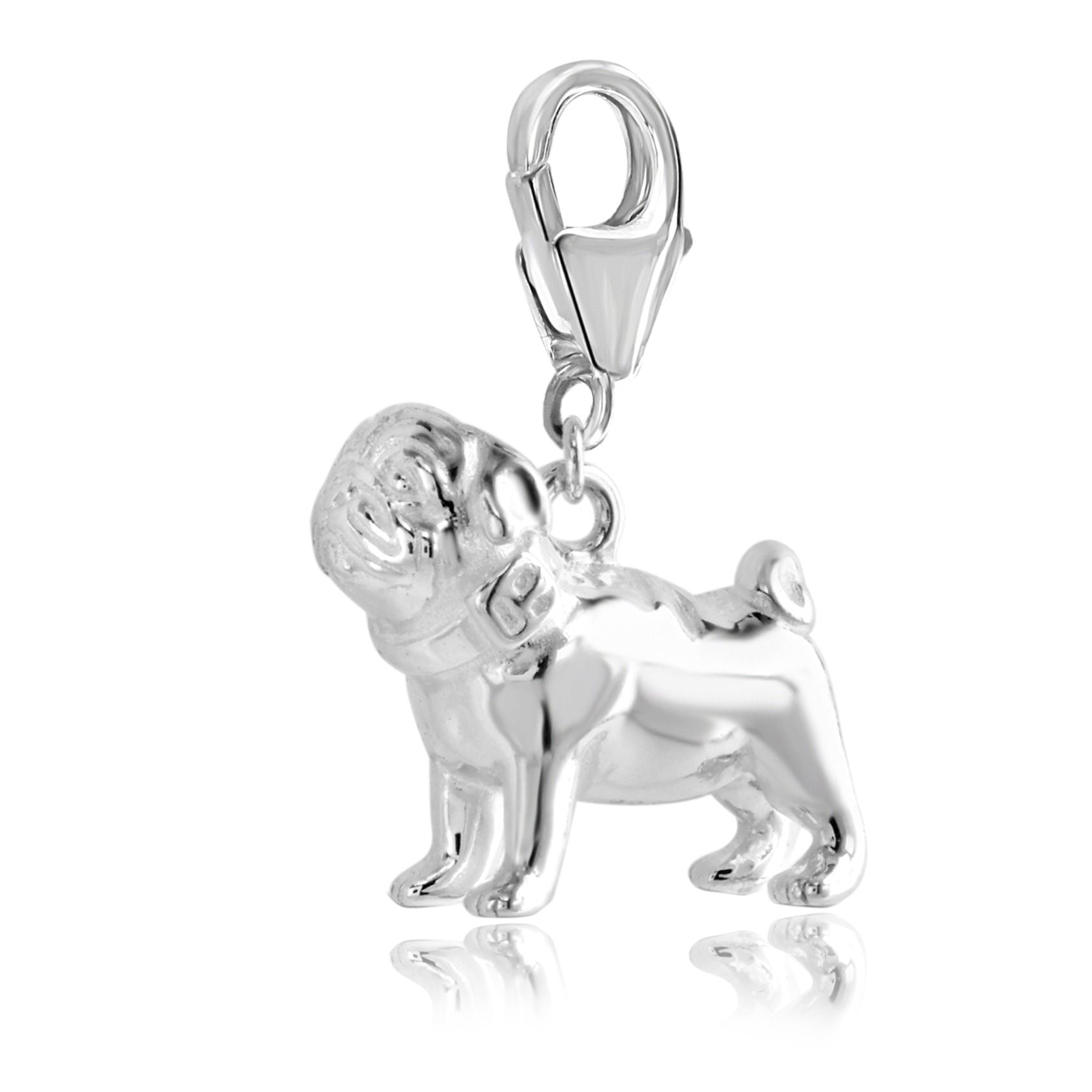 Pug Silver Charm - MYLEE London