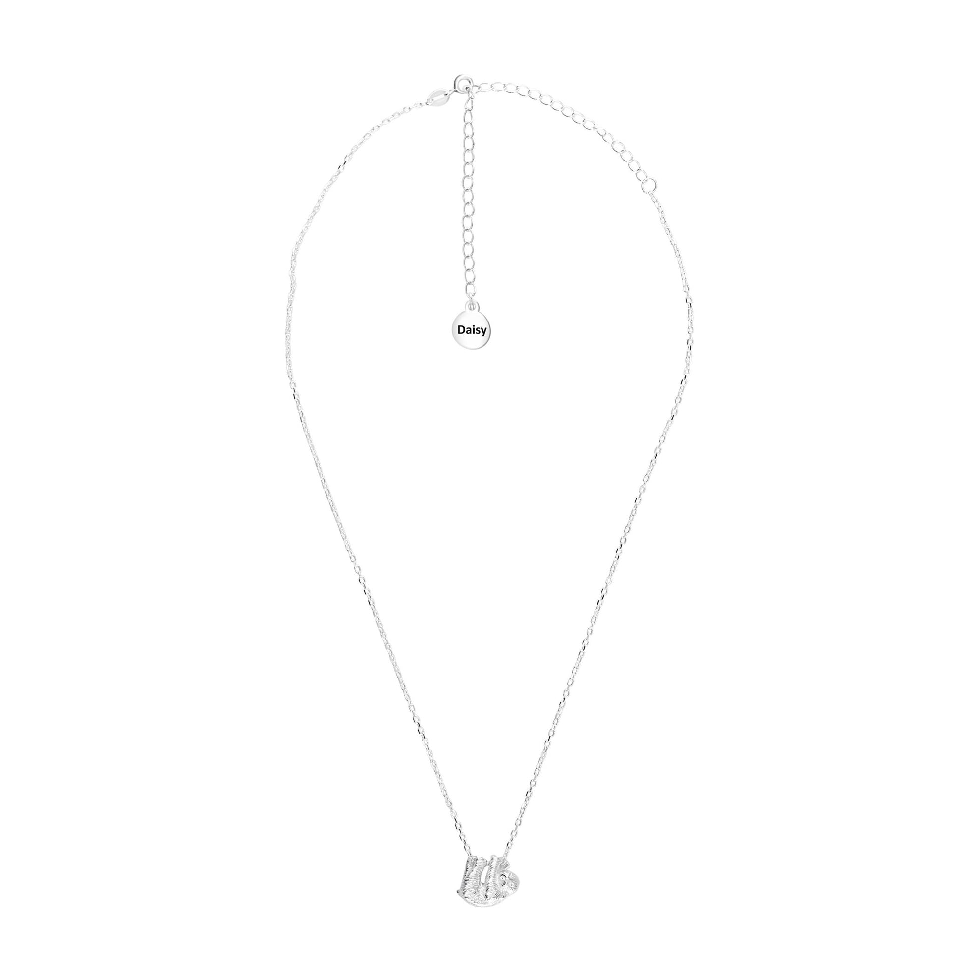 Sloth Silver Necklace - Personalised - MYLEE London
