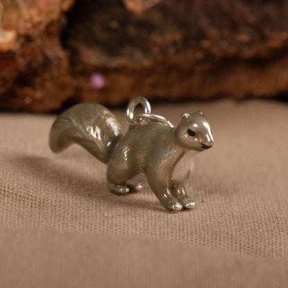 Squirrel Charm - Enamelled Sterling Silver - MYLEE London