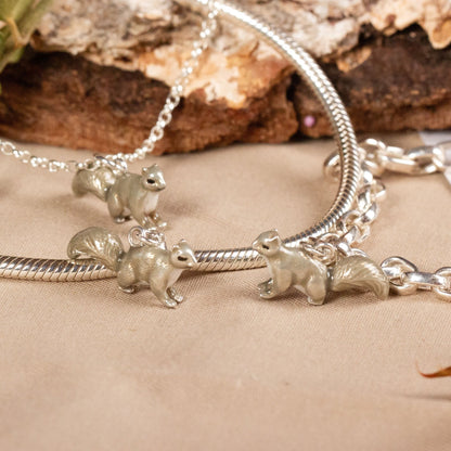 Squirrel Necklace - Enamelled Sterling Silver - MYLEE London