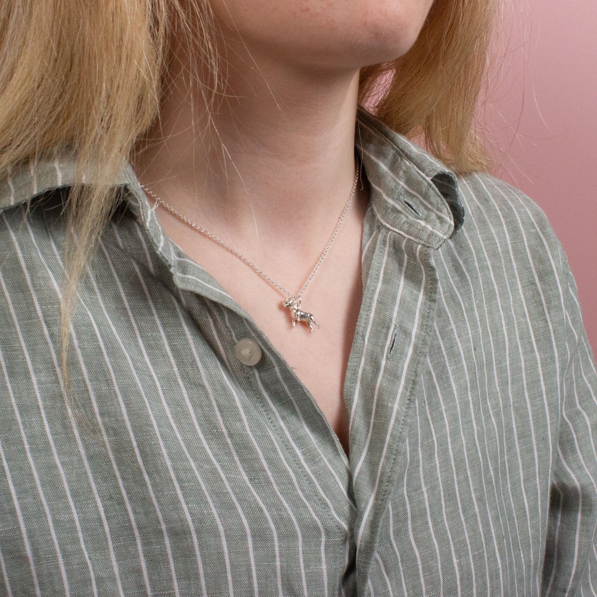 Staffordshire Bull Terrier Silver Necklace - Personalised - MYLEE London