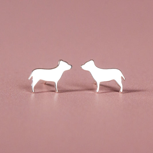 Staffordshire Bull Terrier Silver Stud Earrings - MYLEE London