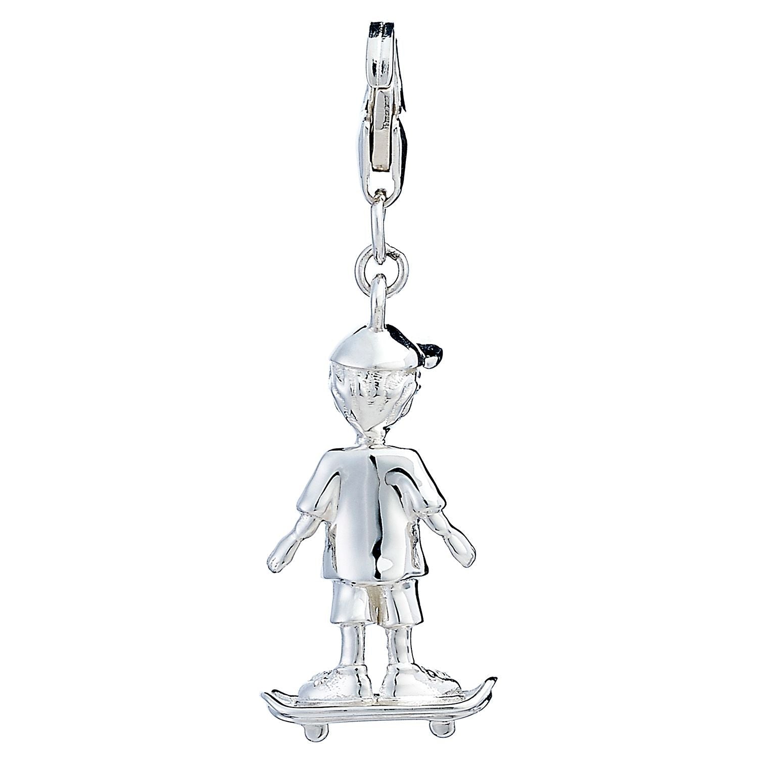 Sterling Silver Skateboarder Charm - MYLEE London