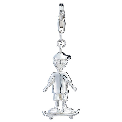 Sterling Silver Skateboarder Charm - MYLEE London