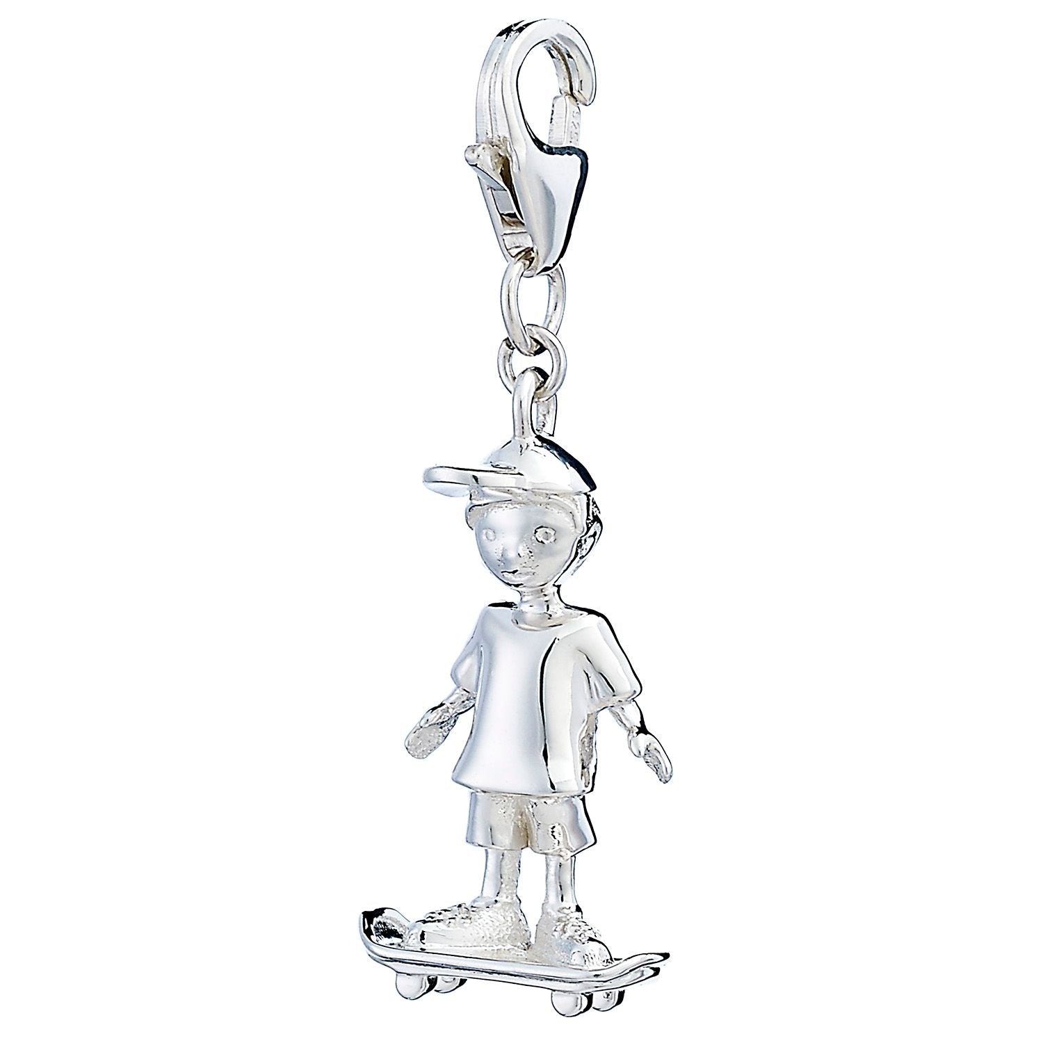 Sterling Silver Skateboarder Charm - MYLEE London